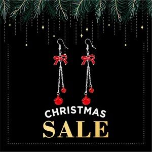 NIP Bow w/jingle bells Drop Earrings